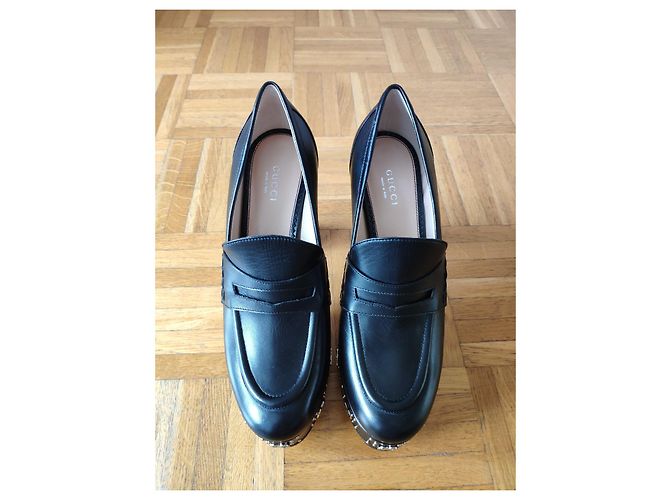 GUCCI DAMEN-MOKASSIN MIT PLATTFORME. Schwarz - Ansicht 3