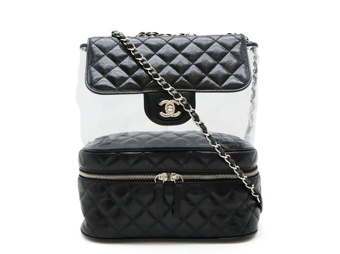 Borsa a Spalla Chanel Matelassé Coco Mark Chain Nero - vista 2