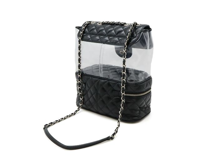 Borsa a Spalla Chanel Matelassé Coco Mark Chain Nero - vista 3