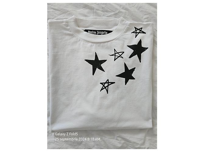 Chemise Palm Angels Blanche en Coton avec Étoiles - vue 13