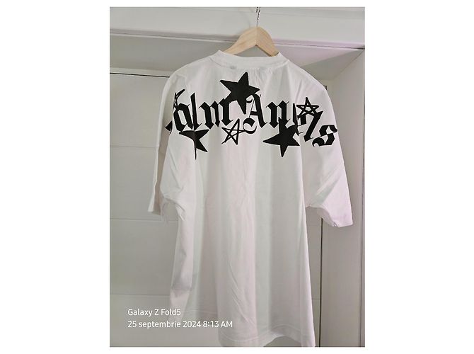 Chemise Palm Angels Blanche en Coton avec Étoiles - vue 3