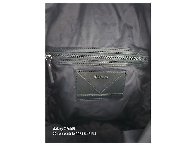 Kenzo Backpack Black Polyester Rubberized Logo - view 4