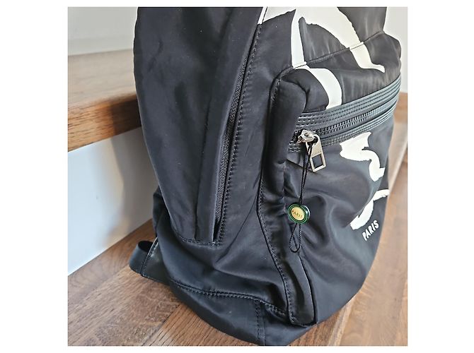 Kenzo Backpack Black Polyester Rubberized Logo - view 5