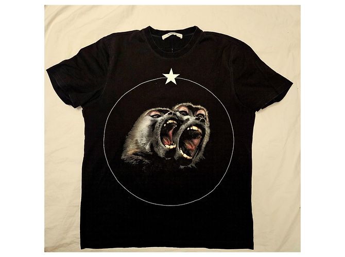 Camiseta Givenchy preta de algodão com gorilas Preto - vista 2
