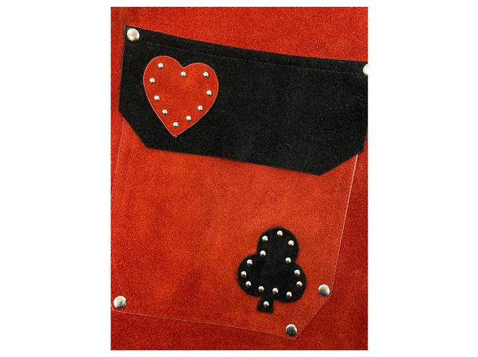 Johnnie Boden Rust suede patchwork studded jacket - size XS - view 5