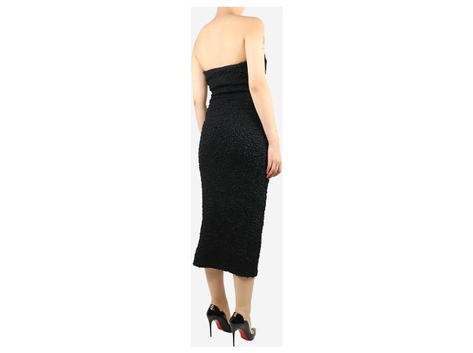 Mara Hoffman Schwarzes, trägerloses Midi-Kleid mit Popeline-Besatz - Größe S - Ansicht 2