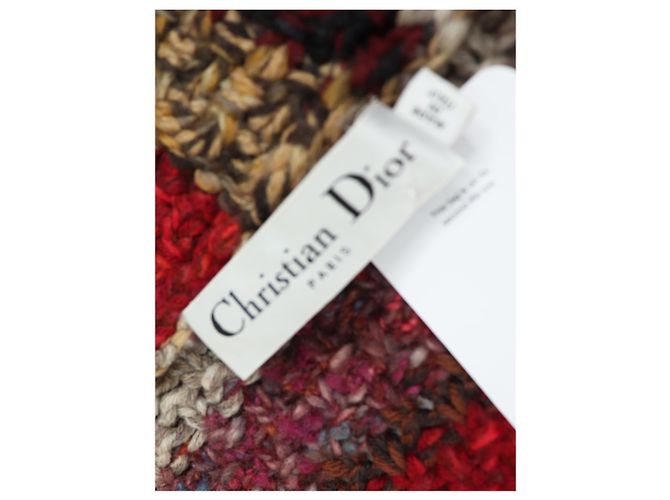 Dior Bunter, grober Wollmischung-Cardigan mit Gürtel - Größe UK 12 Mehrfarben - Ansicht 4