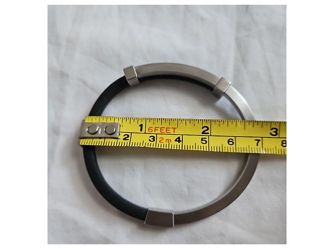 Bracciale Emporio Armani in acciaio e gomma nero - vista 6