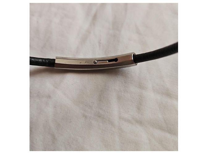 Bracciale Emporio Armani in gomma e acciaio nero - vista 4