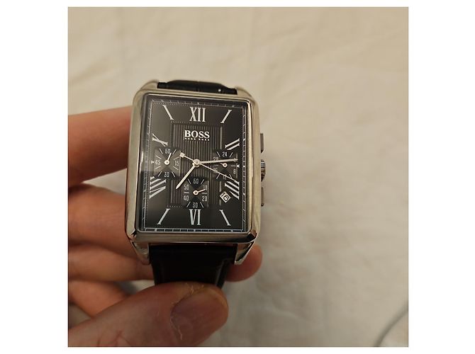 Hugo Boss Chronograph Uhr Schwarz Leder - Ansicht 7