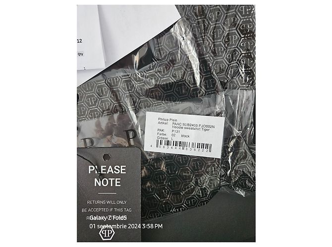 Philipp Plein Hoodie Schwarz Tigeraugen Baumwolle L - Ansicht 2