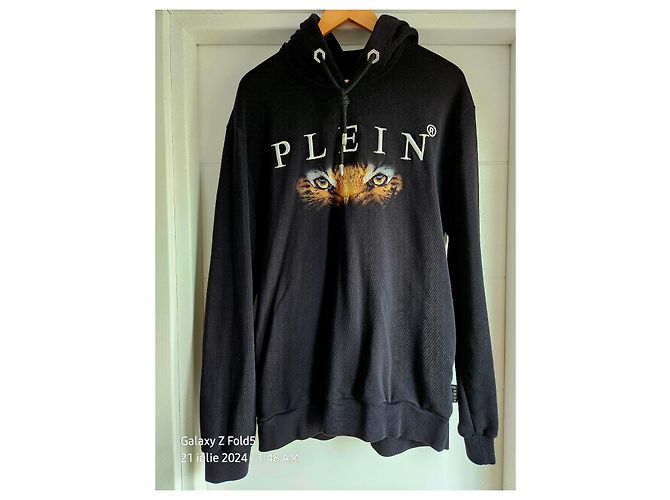 Philipp Plein Hoodie Schwarz Tigeraugen Baumwolle L - Ansicht 5
