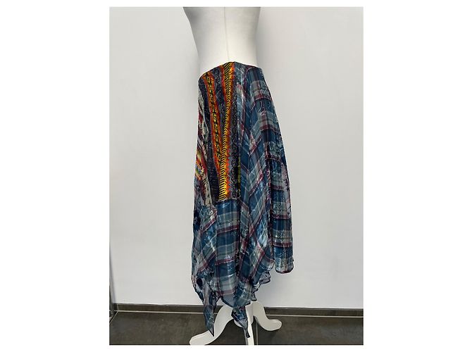 Falda asimétrica Preen By Thornton Bregazzi de seda y viscosa Multicolor - vista 6
