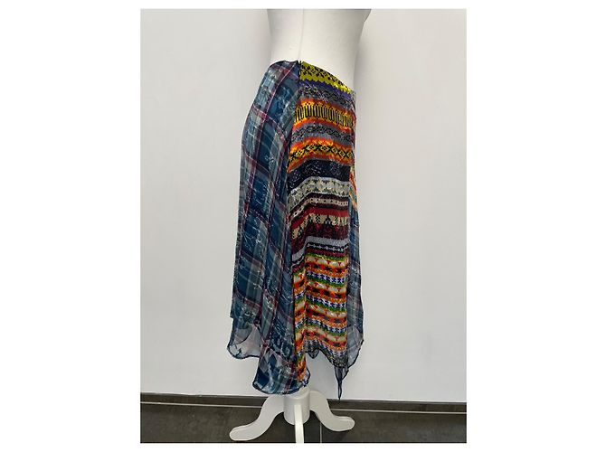 Falda asimétrica Preen By Thornton Bregazzi de seda y viscosa Multicolor - vista 8
