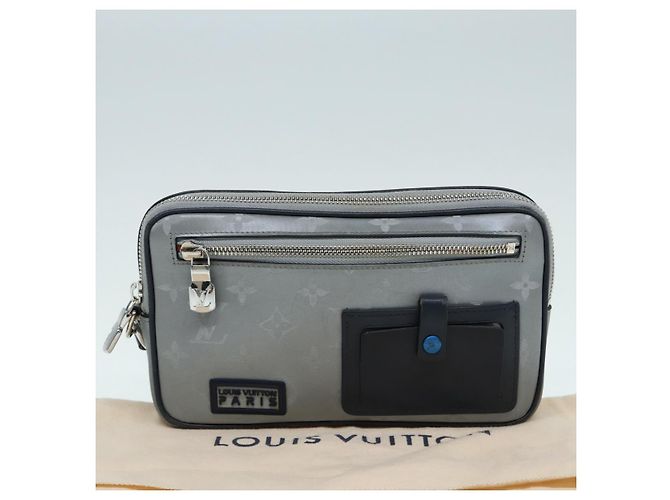 LOUIS VUITTON Borsa Clutch Satellite Alpha Monogramma Argento M44171 LV Auth 87443 - vista 12