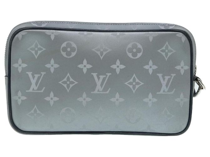 LOUIS VUITTON Borsa Clutch Satellite Alpha Monogramma Argento M44171 LV Auth 87443 - vista 2