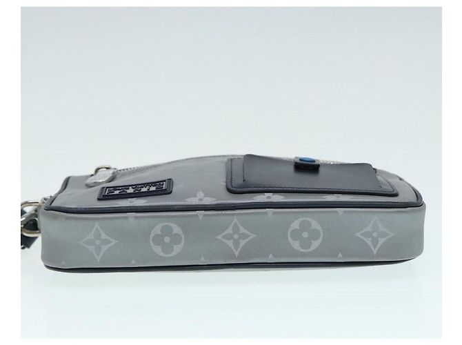 LOUIS VUITTON Borsa Clutch Satellite Alpha Monogramma Argento M44171 LV Auth 87443 - vista 5