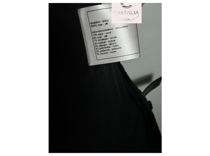 Chanel Abrigo de tweed negro con cinturón de joya de 10K$ - vista 18