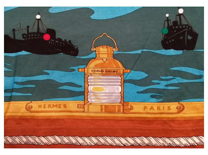 Top de algodón Hermès Talla S Negro Azul Naranja Verde oscuro - vista 9