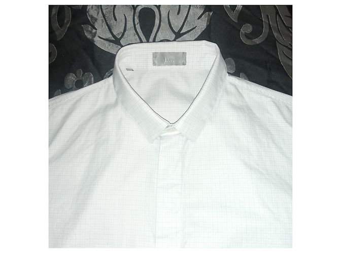 Dior Hemd aus Baumwolle Weiß Blau - Ansicht 3