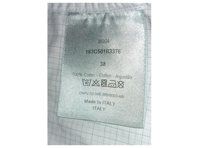 Dior Hemd aus Baumwolle Weiß Blau - Ansicht 4