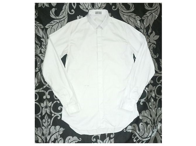 Dior Hemd aus Baumwolle Weiß Blau - Ansicht 7