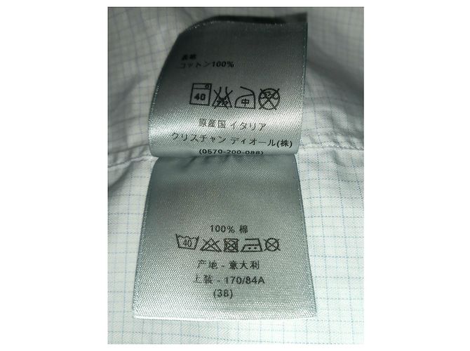 Dior Hemd aus Baumwolle Weiß Blau - Ansicht 9
