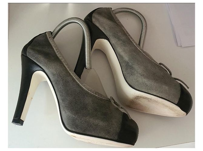 Chanel Lederpumps 35/22cm Schwarz Anthrazitgrau - Ansicht 11
