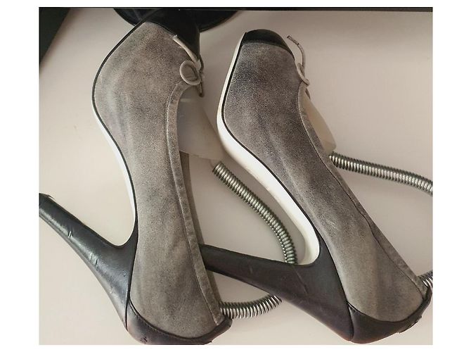 Chanel Lederpumps 35/22cm Schwarz Anthrazitgrau - Ansicht 13