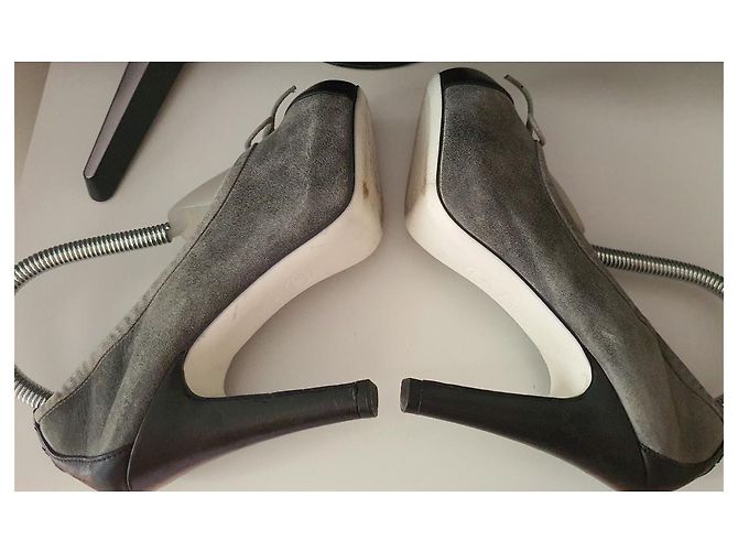 Chanel Lederpumps 35/22cm Schwarz Anthrazitgrau - Ansicht 12