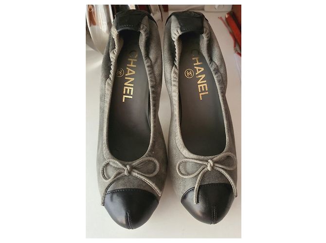 Chanel Lederpumps 35/22cm Schwarz Anthrazitgrau - Ansicht 3