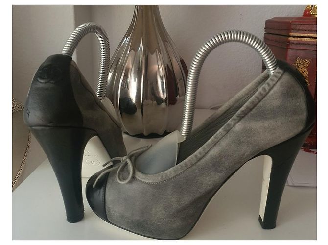 Chanel Lederpumps 35/22cm Schwarz Anthrazitgrau - Ansicht 5