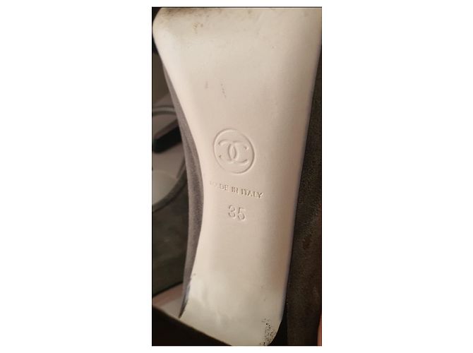 Chanel Lederpumps 35/22cm Schwarz Anthrazitgrau - Ansicht 8