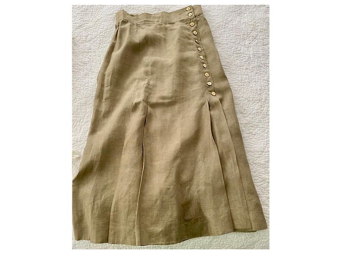 Gonna oversize vintage Chanel degli anni '80, FR 36 Beige Cachi - vista 2