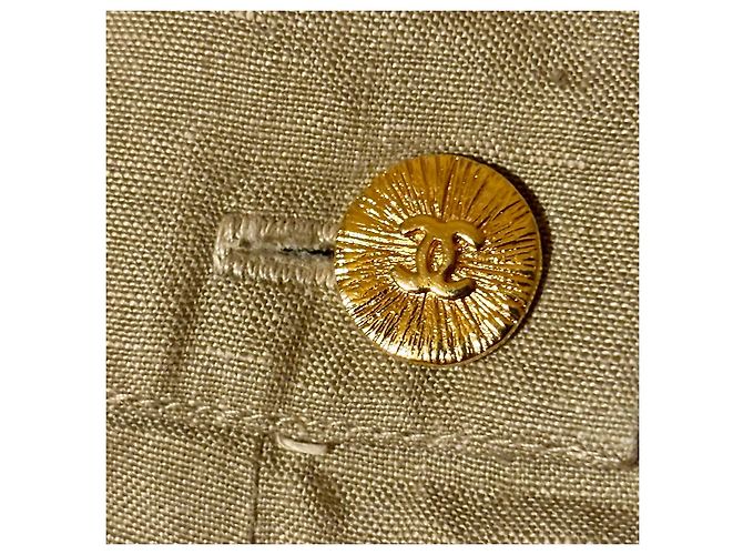 Gonna oversize vintage Chanel degli anni '80, FR 36 Beige Cachi - vista 5