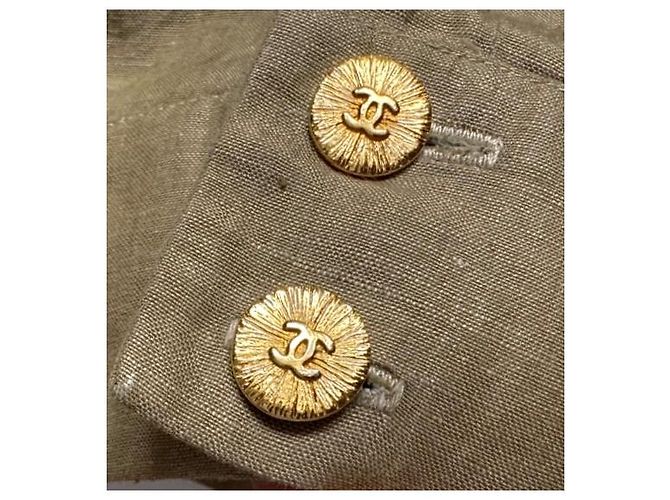 Gonna oversize vintage Chanel degli anni '80, FR 36 Beige Cachi - vista 7