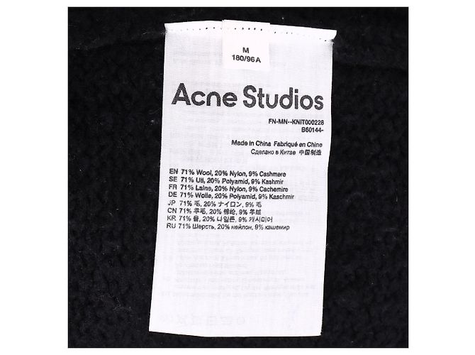 V-Ausschnitt Strickjacke mit Knöpfen aus schwarzer Wolle von Acne Studios - Ansicht 5
