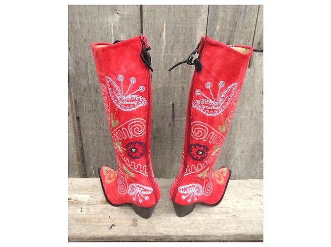 Autre Marque Botas la Bottinière de terciopelo rojo Roja - vista 4