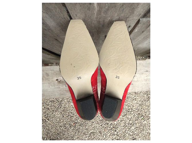 Autre Marque Botas la Bottinière de terciopelo rojo Roja - vista 5