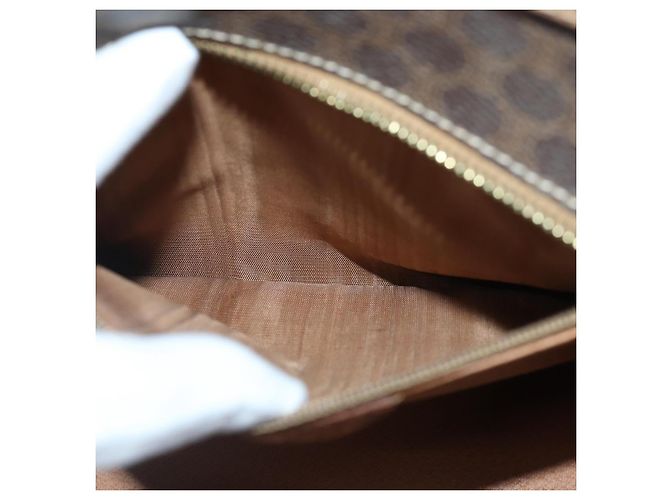 Céline Borsa a mano in tela Macadam CELINE in pelle PVC marrone oro Auth 87901 D'oro - vista 11