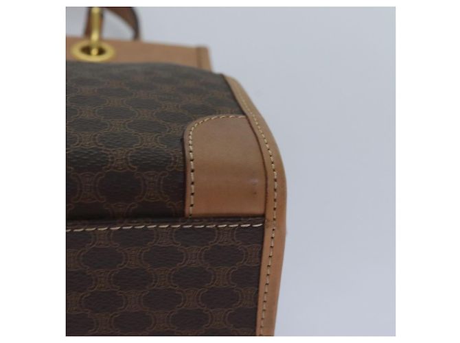 Céline Borsa a mano in tela Macadam CELINE in pelle PVC marrone oro Auth 87901 D'oro - vista 14
