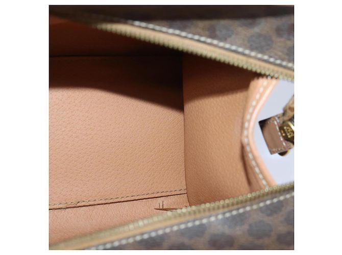 Céline Borsa a mano in tela Macadam CELINE in pelle PVC marrone oro Auth 87901 D'oro - vista 17