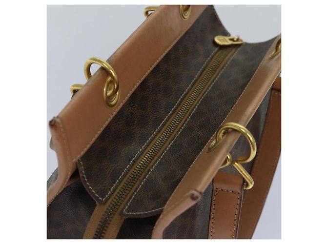 Céline Borsa a mano in tela Macadam CELINE in pelle PVC marrone oro Auth 87901 D'oro - vista 6
