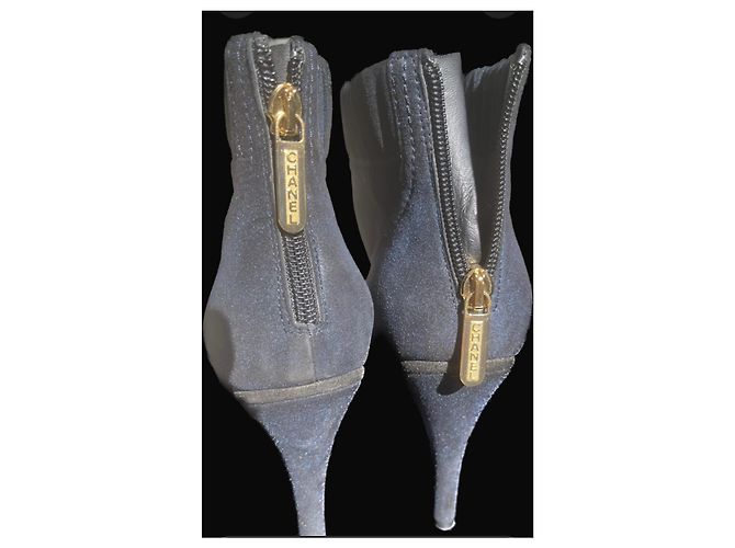 Botines Chanel de cuero azul oscuro - vista 5