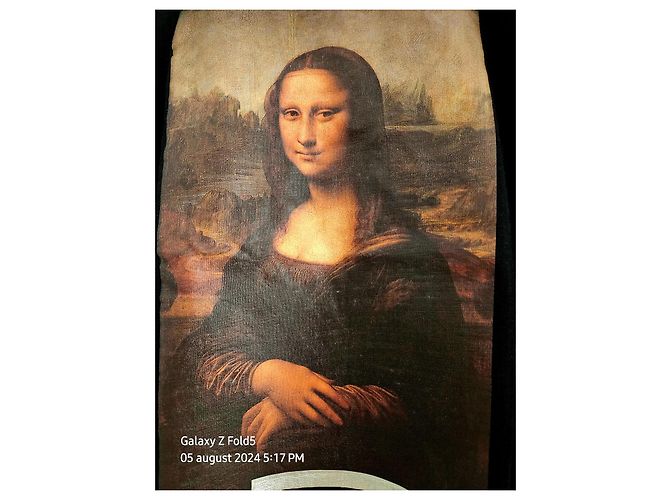 T-shirt Off White Monalisa nera in cotone oversize Nero - vista 3