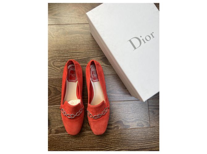 Christian Dior Mocassini Dior color papavero Corallo - vista 12