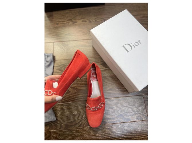 Christian Dior Mocassini Dior color papavero Corallo - vista 5
