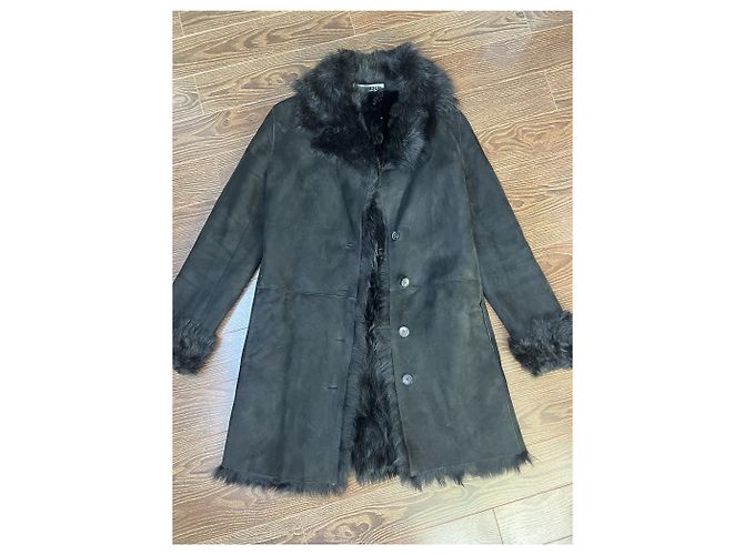 abrigo de cuero y piel jil sander Negro - vista 5