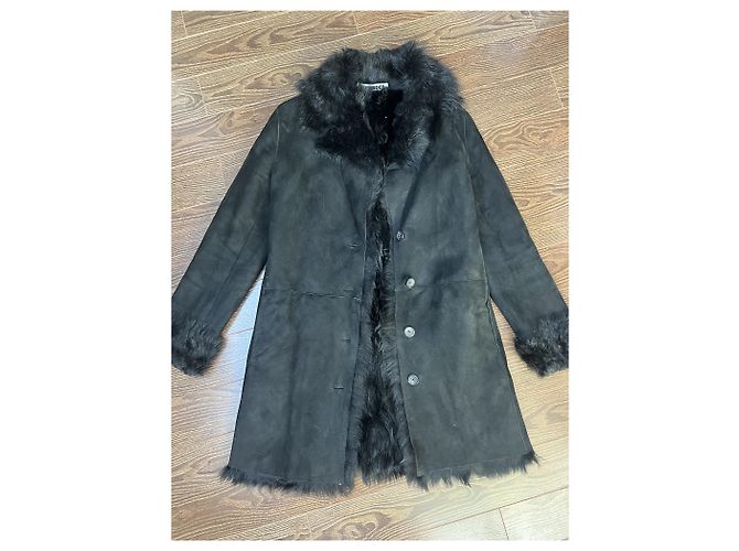 abrigo de cuero y piel jil sander Negro - vista 6