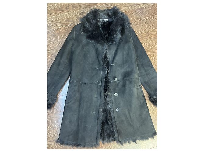 abrigo de cuero y piel jil sander Negro - vista 7